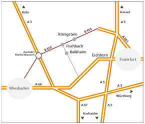 Kelkheim, Stadtteil Fischbach liegt an der B455